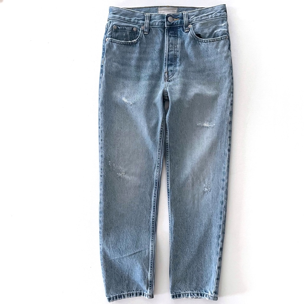 Everlane The Relaxed Straight Fit Jean Organic Cotton Distressed Size 24R